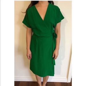Green Topshop wrap dress